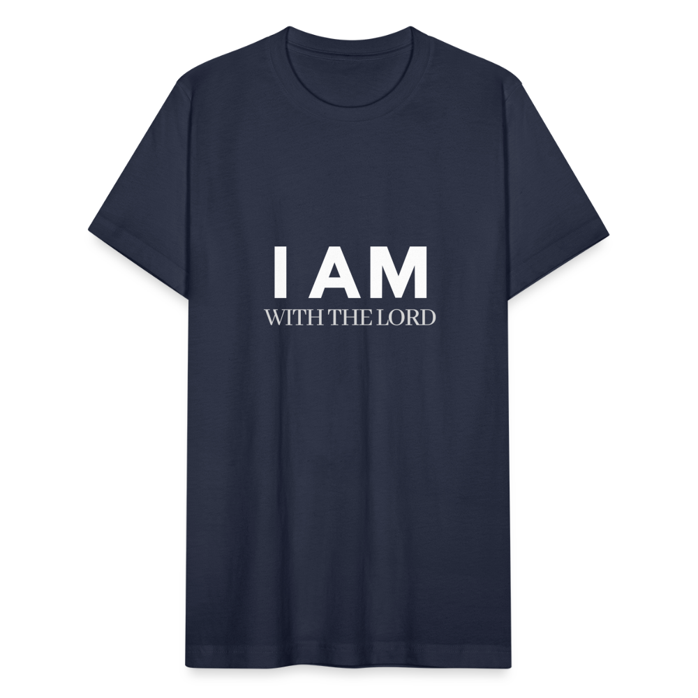 I Am With The Lord Unisex Jersey T-Shirt by Bella + Canvas - navy