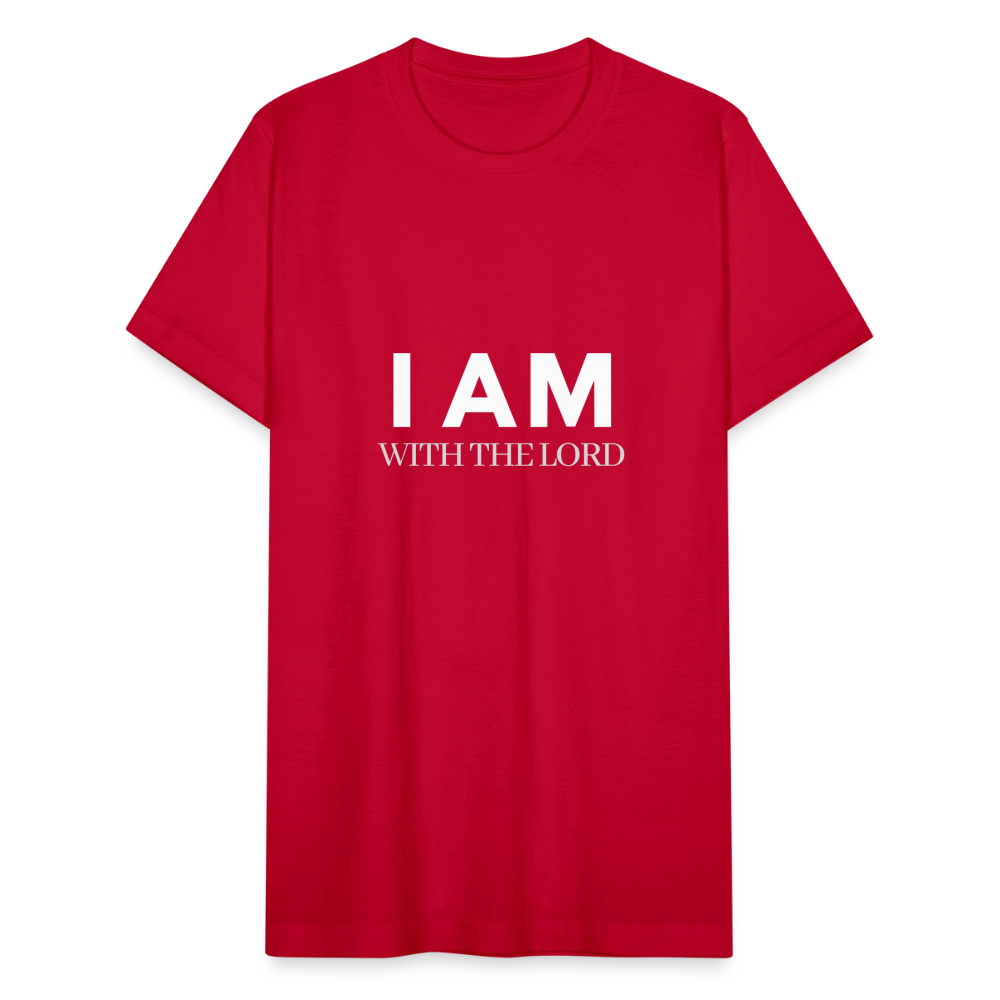 I Am With The Lord Unisex Jersey T-Shirt by Bella + Canvas - red