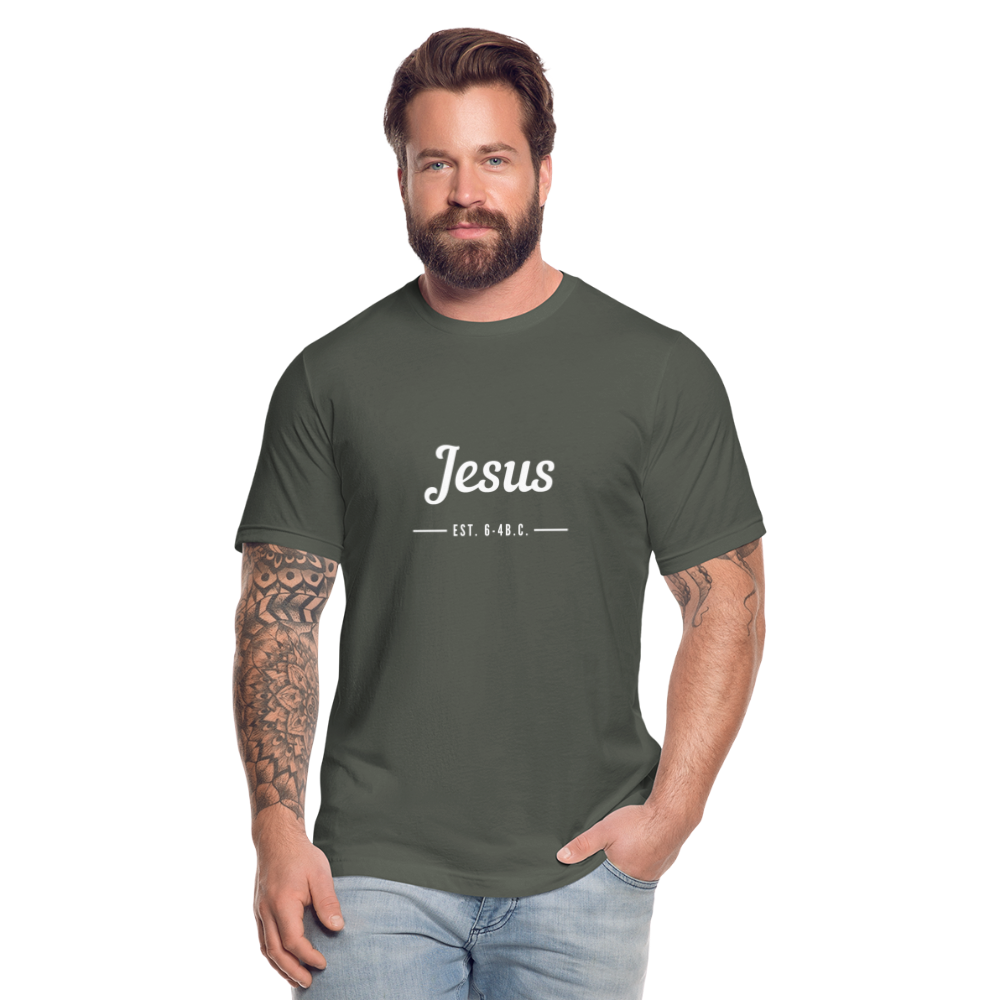 Jesus Est. Unisex Jersey T-Shirt by Bella + Canvas - asphalt