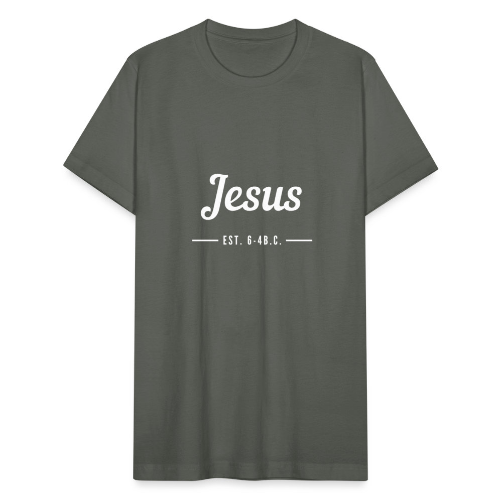 Jesus Est. Unisex Jersey T-Shirt by Bella + Canvas - asphalt