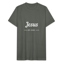 Load image into Gallery viewer, Jesus Est. Unisex Jersey T-Shirt by Bella + Canvas - asphalt
