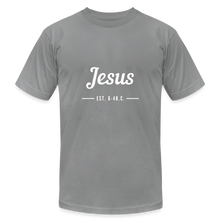 Load image into Gallery viewer, Jesus Est. Unisex Jersey T-Shirt by Bella + Canvas - slate
