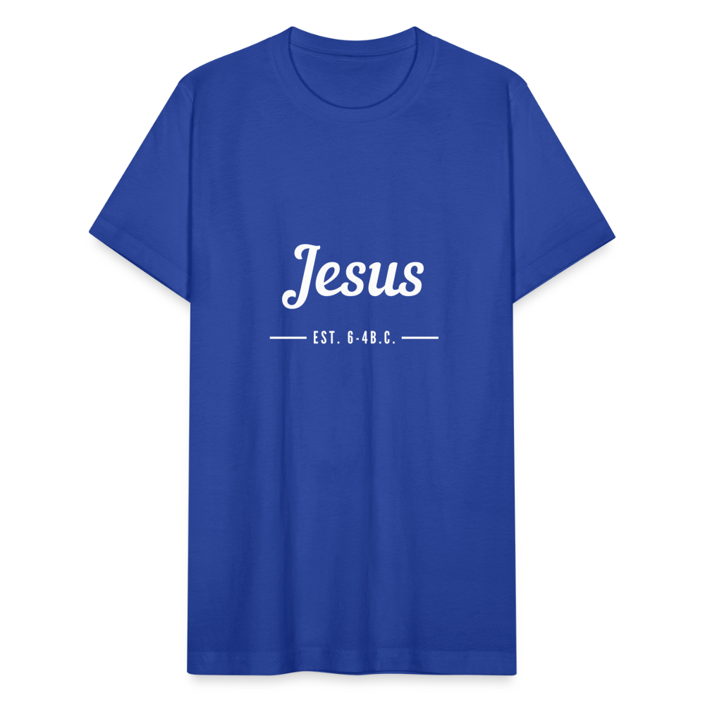 Jesus Est. Unisex Jersey T-Shirt by Bella + Canvas - royal blue