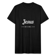 Load image into Gallery viewer, Jesus Est. Unisex Jersey T-Shirt by Bella + Canvas - black
