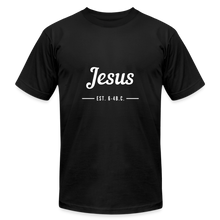 Load image into Gallery viewer, Jesus Est. Unisex Jersey T-Shirt by Bella + Canvas - black
