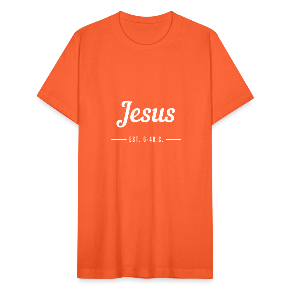 Jesus Est. Unisex Jersey T-Shirt by Bella + Canvas - orange