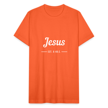 Load image into Gallery viewer, Jesus Est. Unisex Jersey T-Shirt by Bella + Canvas - orange
