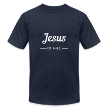 Load image into Gallery viewer, Jesus Est. Unisex Jersey T-Shirt by Bella + Canvas - navy
