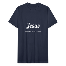 Load image into Gallery viewer, Jesus Est. Unisex Jersey T-Shirt by Bella + Canvas - navy
