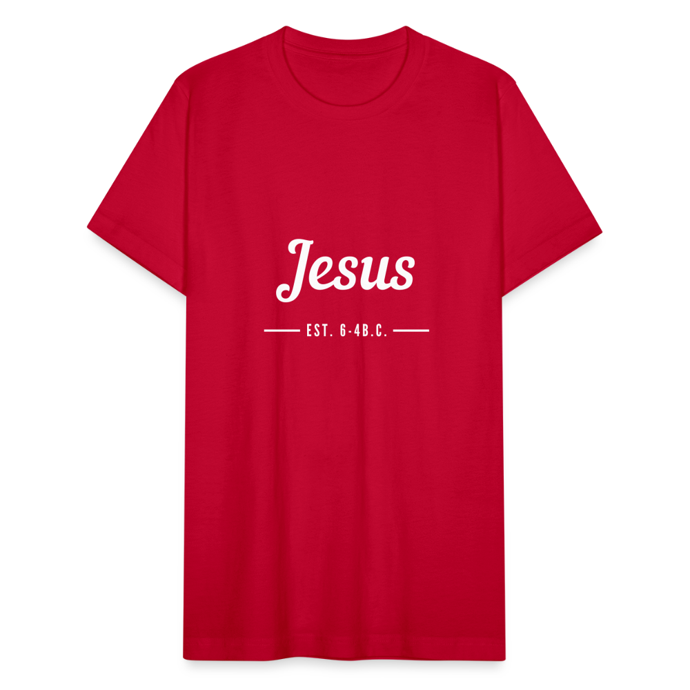Jesus Est. Unisex Jersey T-Shirt by Bella + Canvas - red