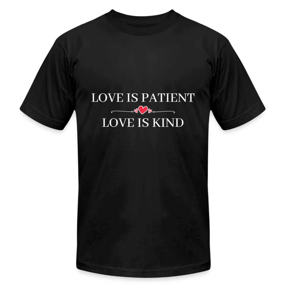 Love is... Unisex Jersey T-Shirt by Bella + Canvas - black