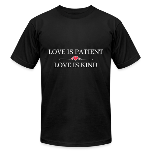 Love is... Unisex Jersey T-Shirt by Bella + Canvas - black