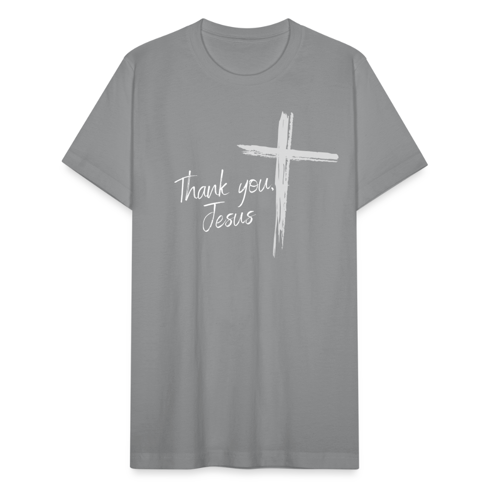 Thank you, Jesus Unisex Jersey T-Shirt by Bella + Canvas - slate