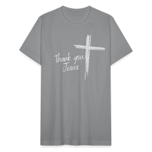 Load image into Gallery viewer, Thank you, Jesus Unisex Jersey T-Shirt by Bella + Canvas - slate
