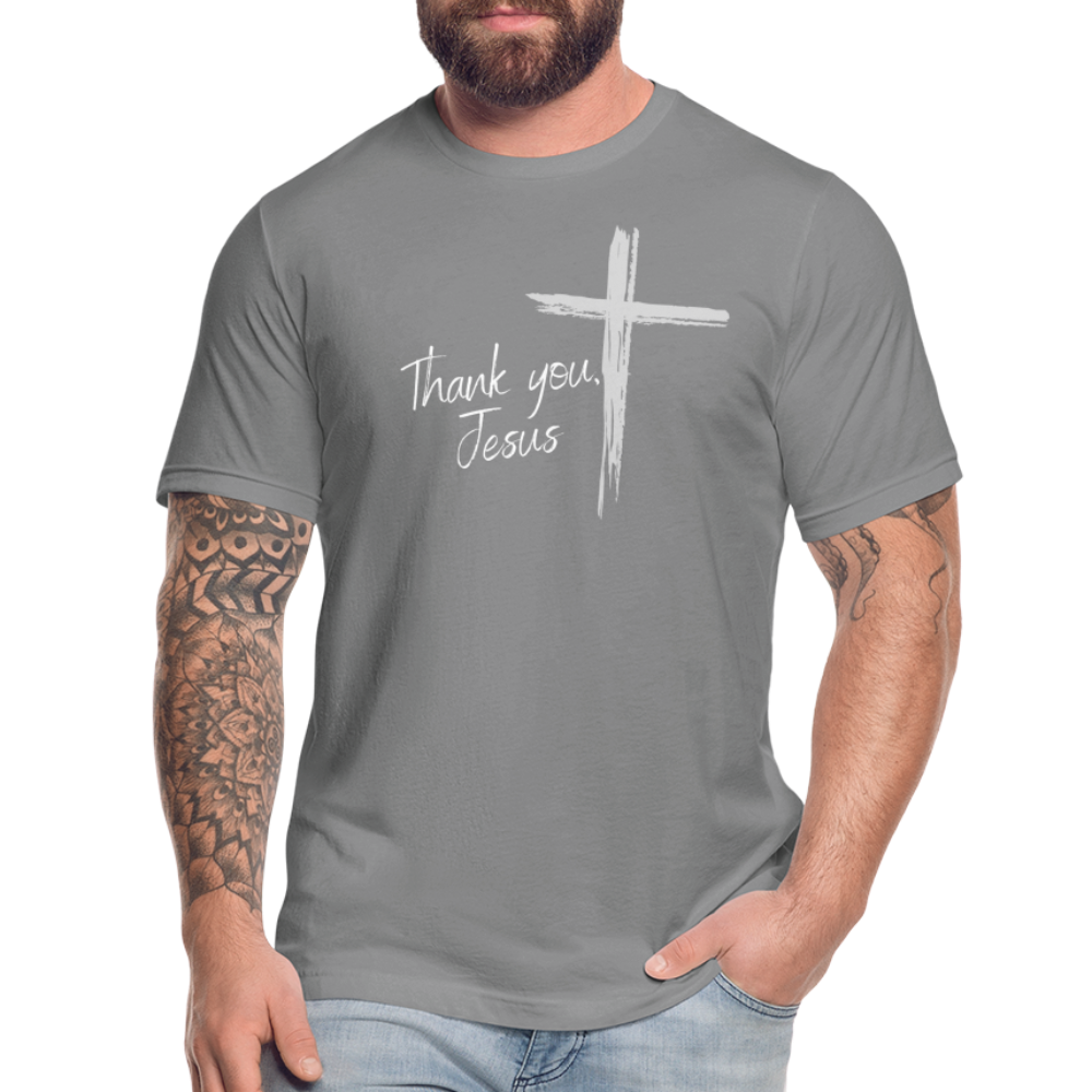 Thank you, Jesus Unisex Jersey T-Shirt by Bella + Canvas - slate