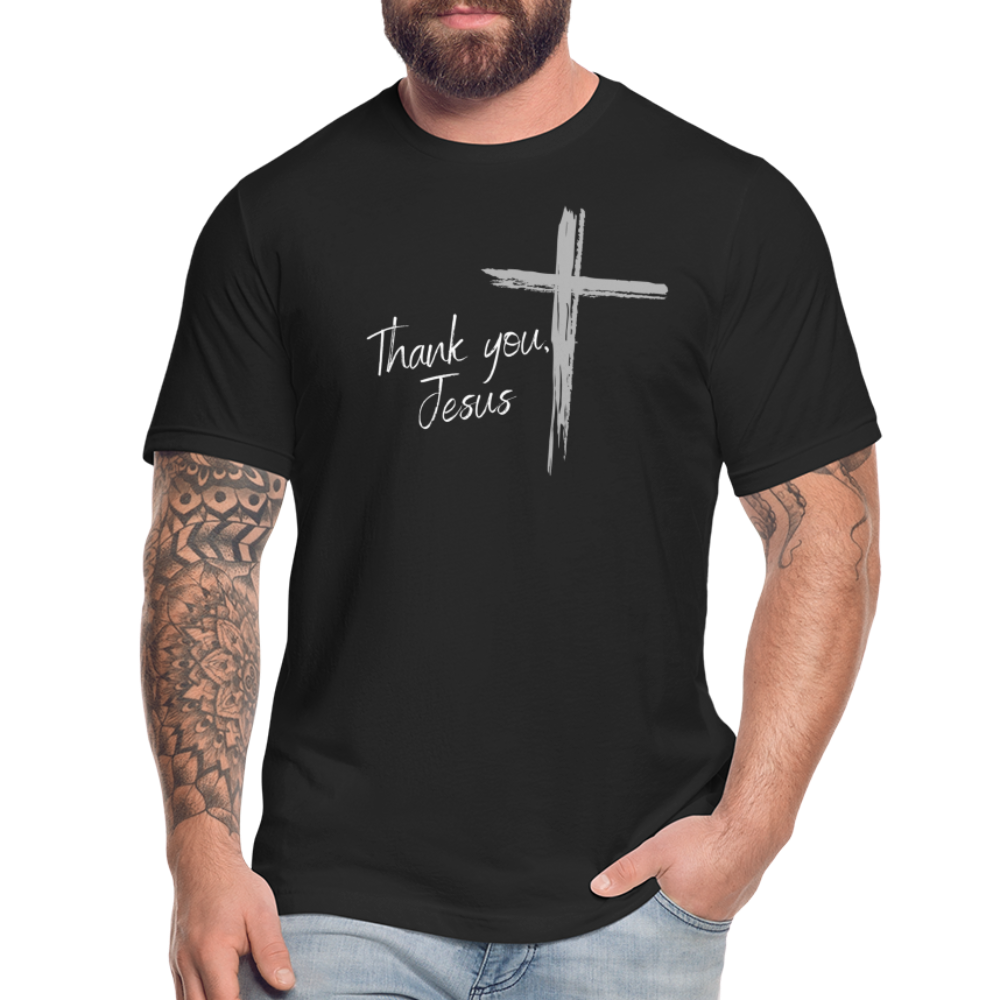 Thank you, Jesus Unisex Jersey T-Shirt by Bella + Canvas - black