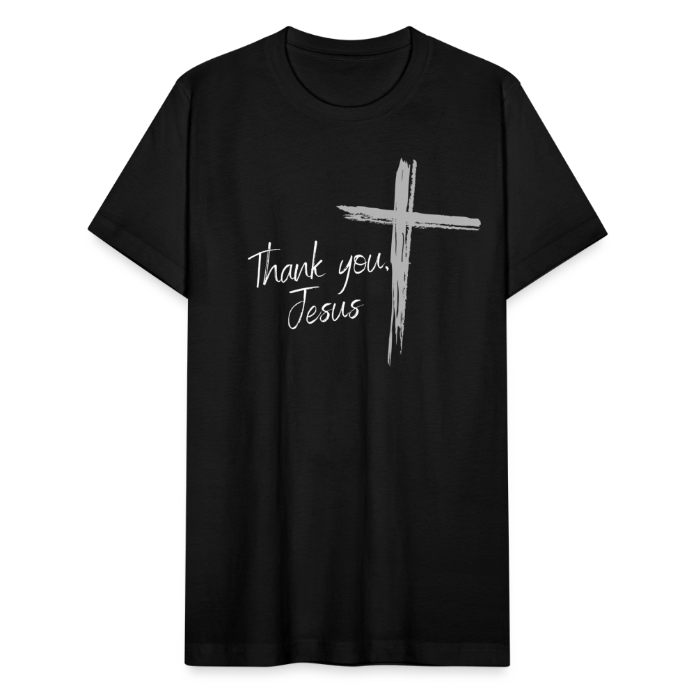 Thank you, Jesus Unisex Jersey T-Shirt by Bella + Canvas - black