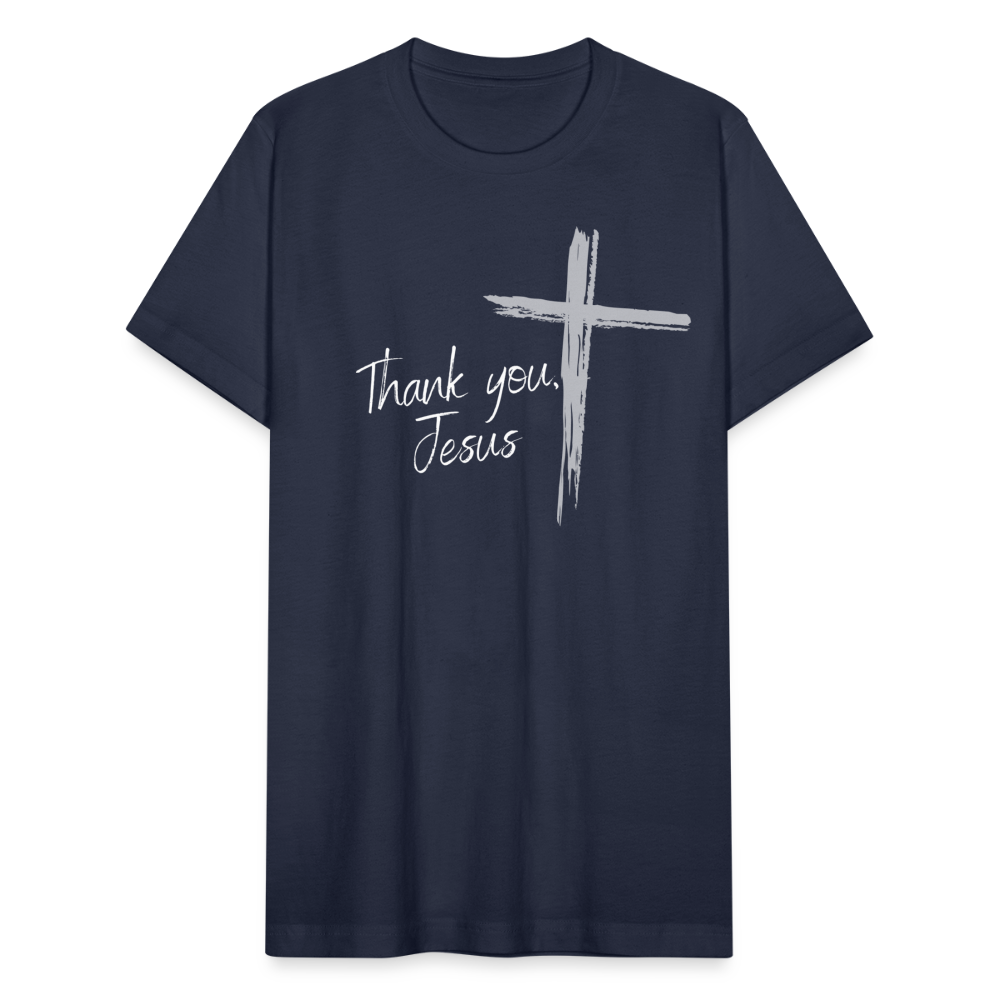 Thank you, Jesus Unisex Jersey T-Shirt by Bella + Canvas - navy
