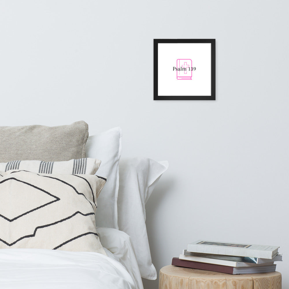 Psalm 139 (Pink) Framed poster