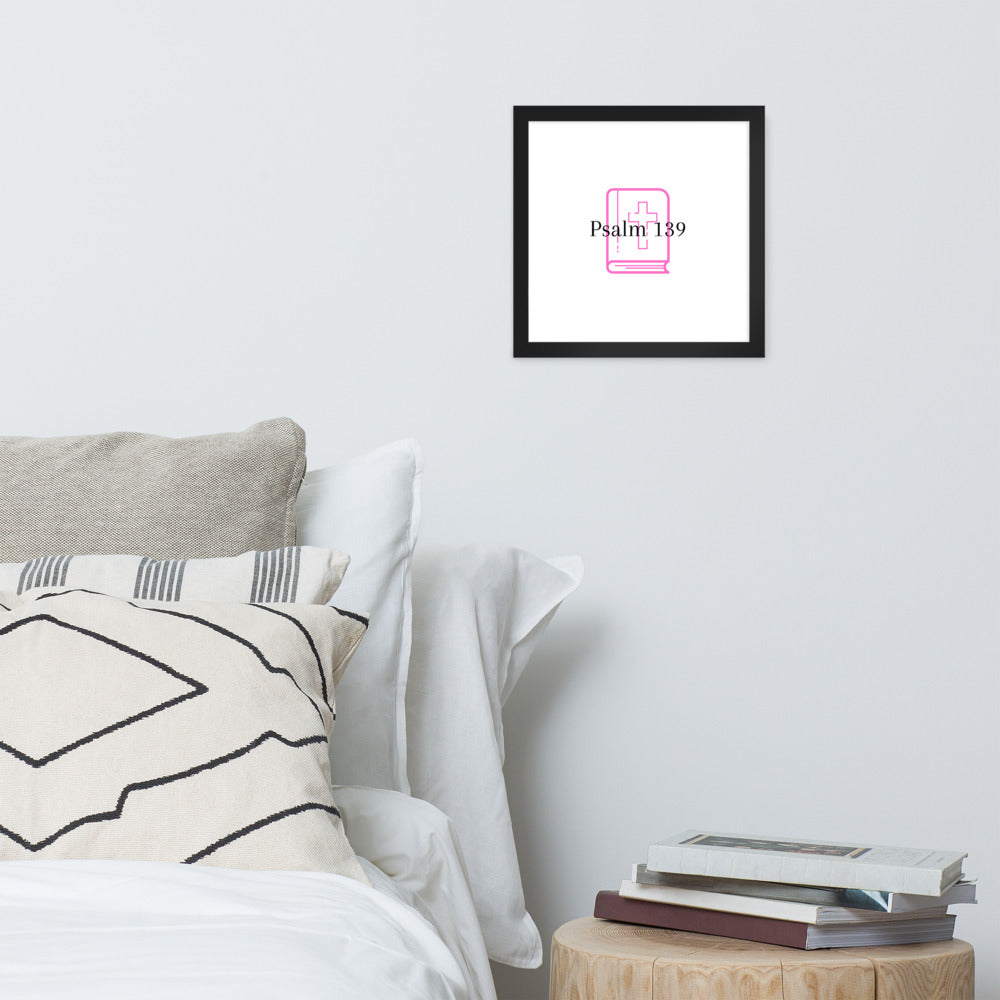 Psalm 139 (Pink) Framed poster