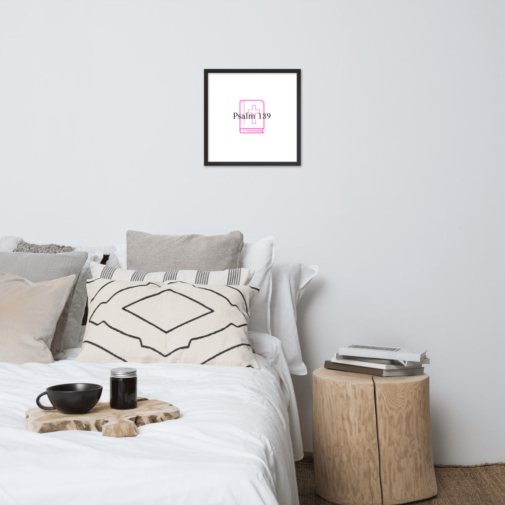 Psalm 139 (Pink) Framed poster