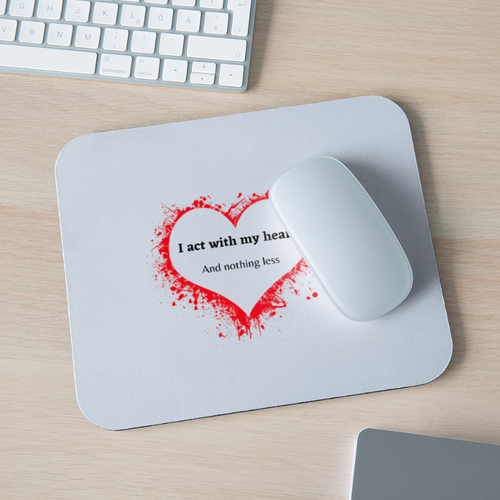 Act With Heart Mouse Pad Horizontal - white