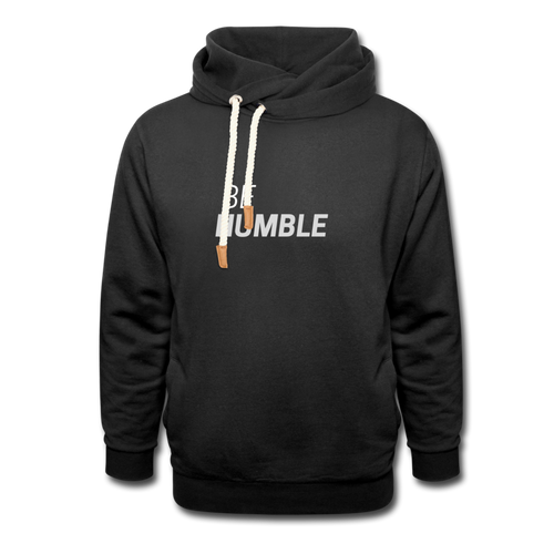 Be Humble Shawl Collar Hoodie - black