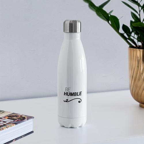 Be Humble Insulated Stainless Steel Water Bottle - white