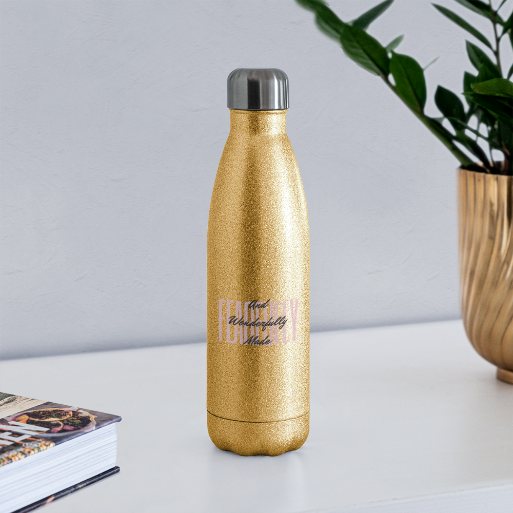 Wonderfully Made Insulated Stainless Steel Water Bottle - gold glitter