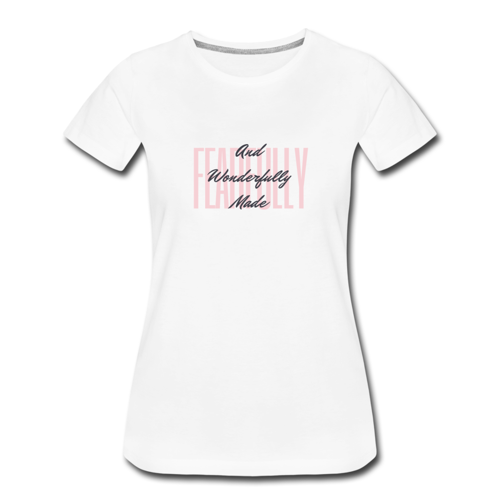 Wonderfully Made Women’s Premium T-Shirt - white