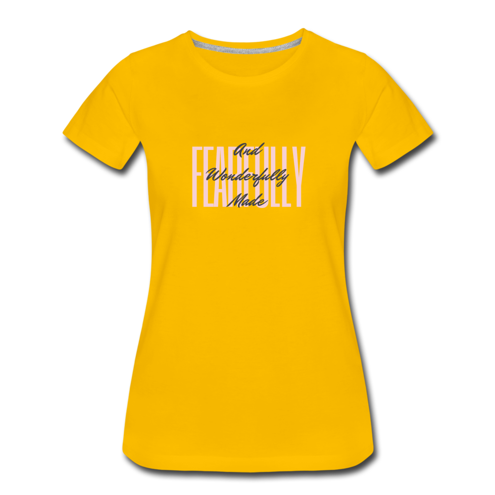 Wonderfully Made Women’s Premium T-Shirt - sun yellow