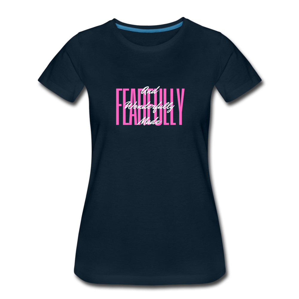 Wonderfully Made Women’s Premium T-Shirt - deep navy