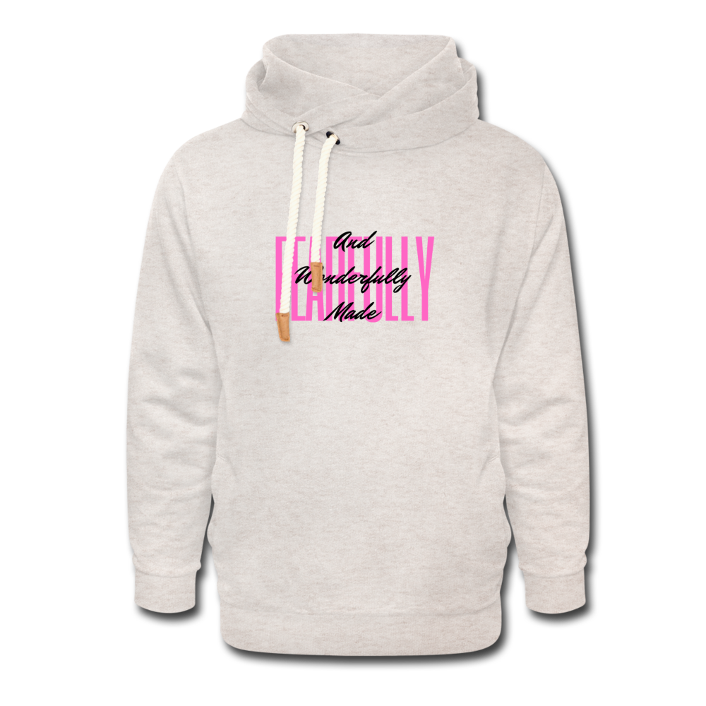 Wonderfully Made Shawl Collar Hoodie - heather oatmeal