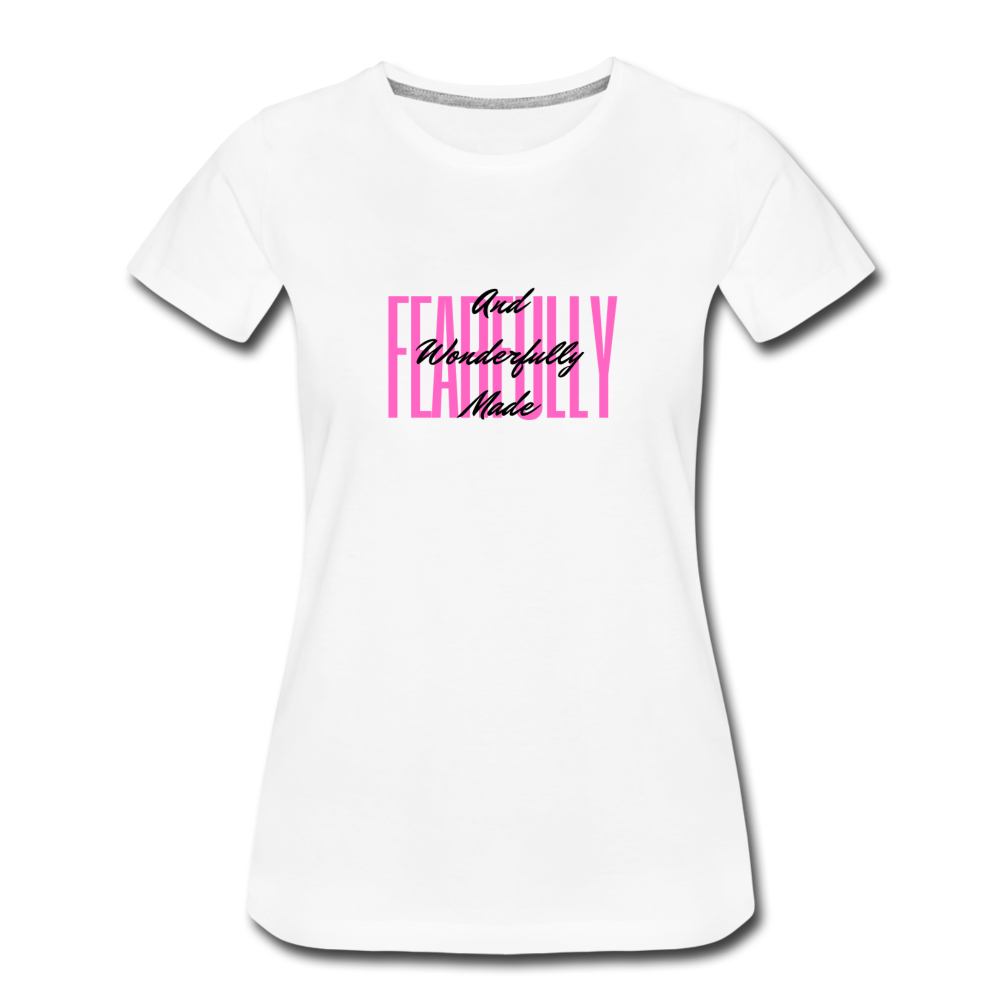 Wonderfully Made Women’s Premium T-Shirt - white