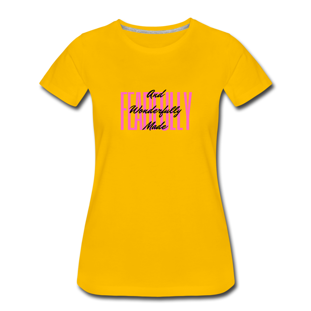 Wonderfully Made Women’s Premium T-Shirt - sun yellow