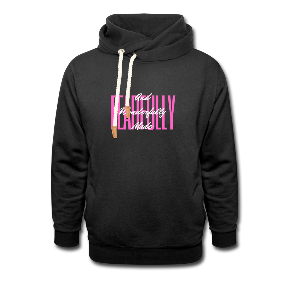 Wonderfully Made Shawl Collar Hoodie - black