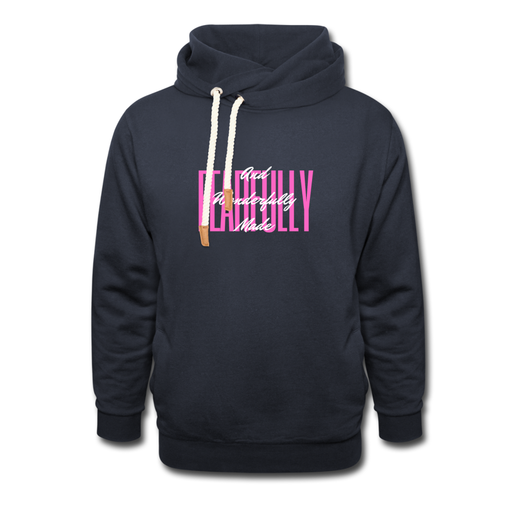 Wonderfully Made Shawl Collar Hoodie - navy