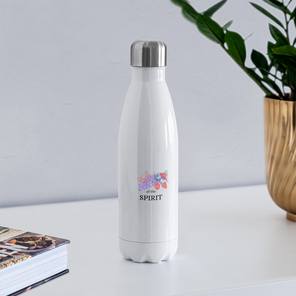 Fruit of the Spirit  Insulated Stainless Steel Water Bottle - white