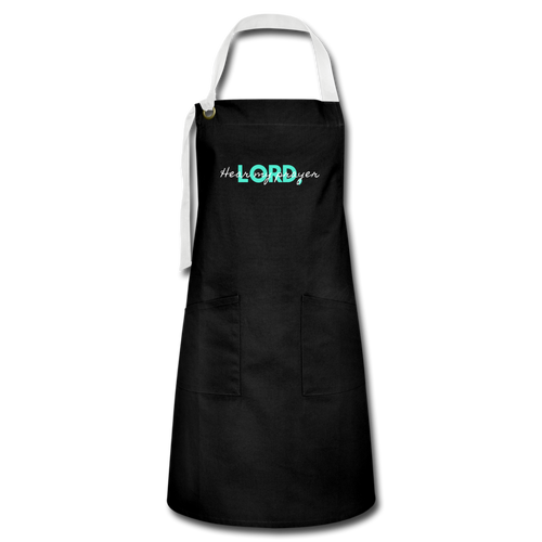 Hear My Prayer Artisan Apron - black/white