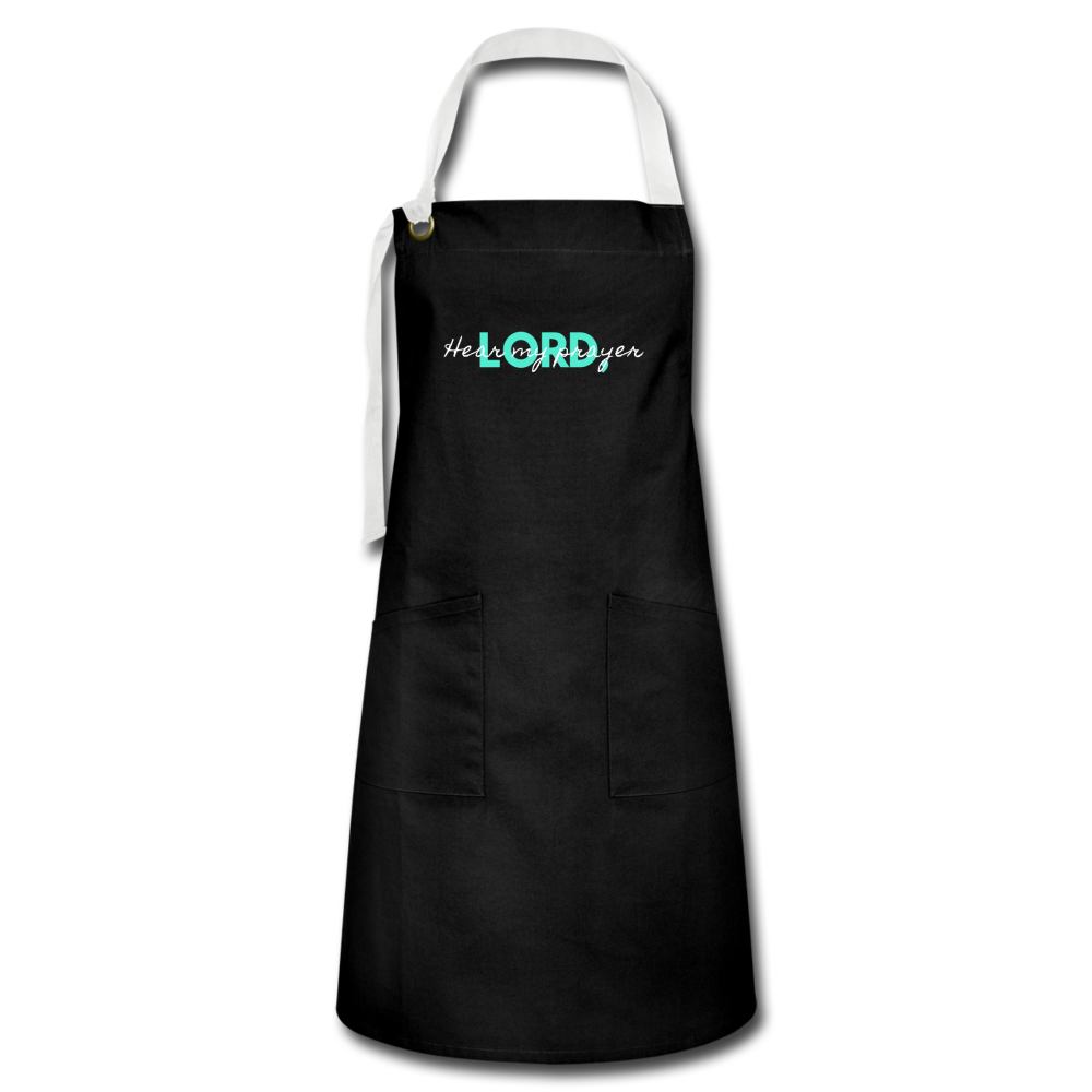 Hear My Prayer Artisan Apron - black/white