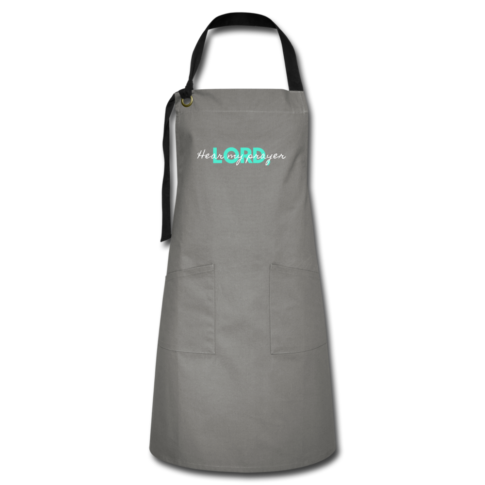 Hear My Prayer Artisan Apron - gray/black