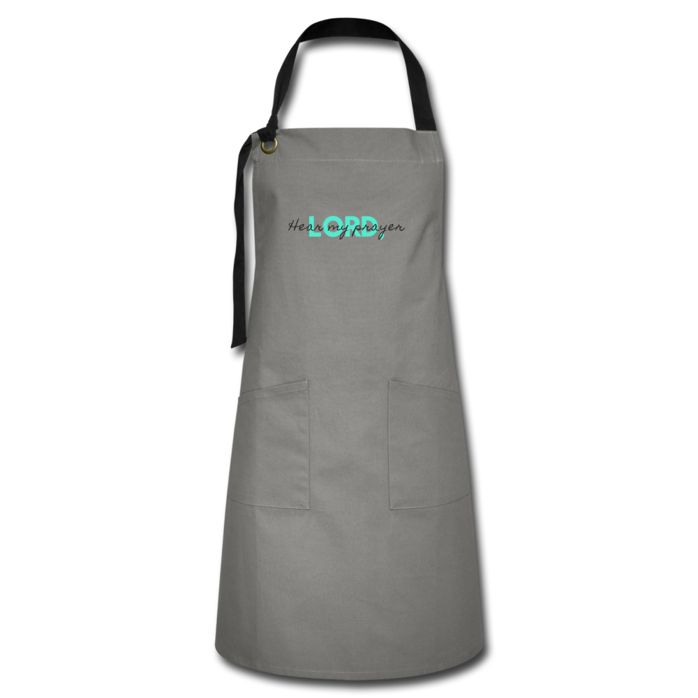 Hear My Prayer Artisan Apron - gray/black