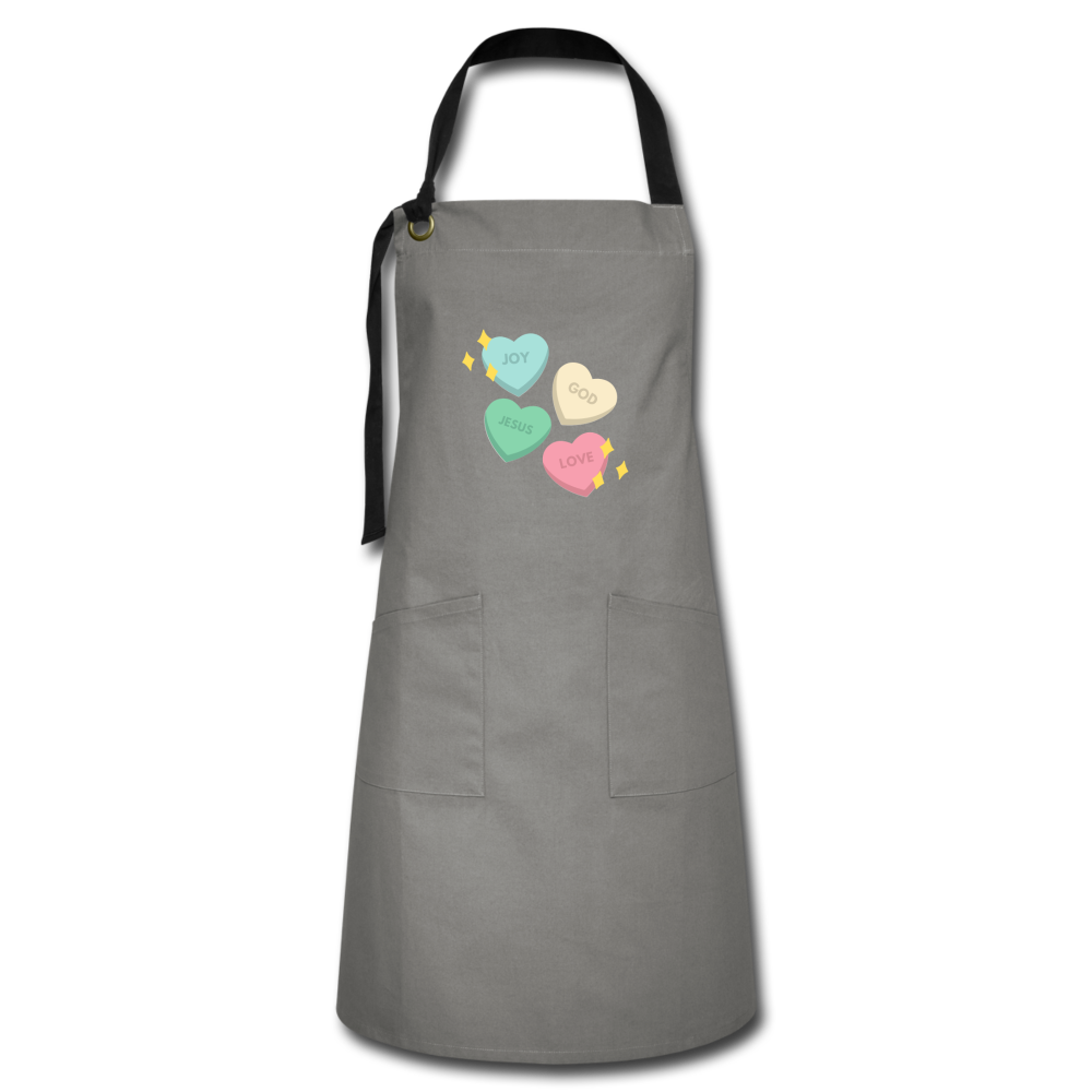 Heart of God Artisan Apron - gray/black