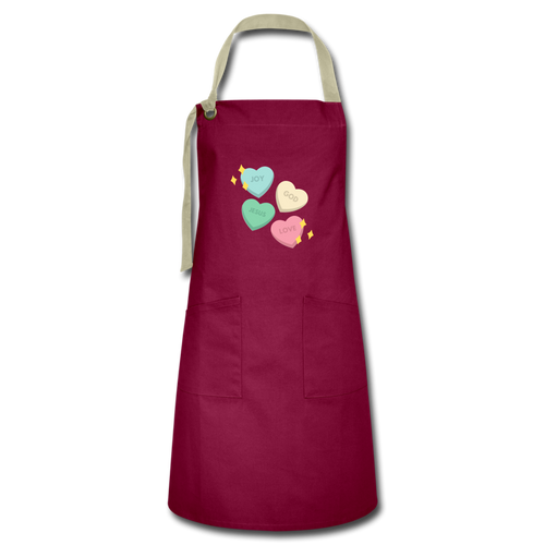 Heart of God Artisan Apron - burgundy/khaki