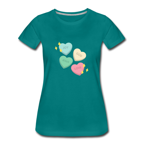 Heart of God Women’s Premium T-Shirt - teal