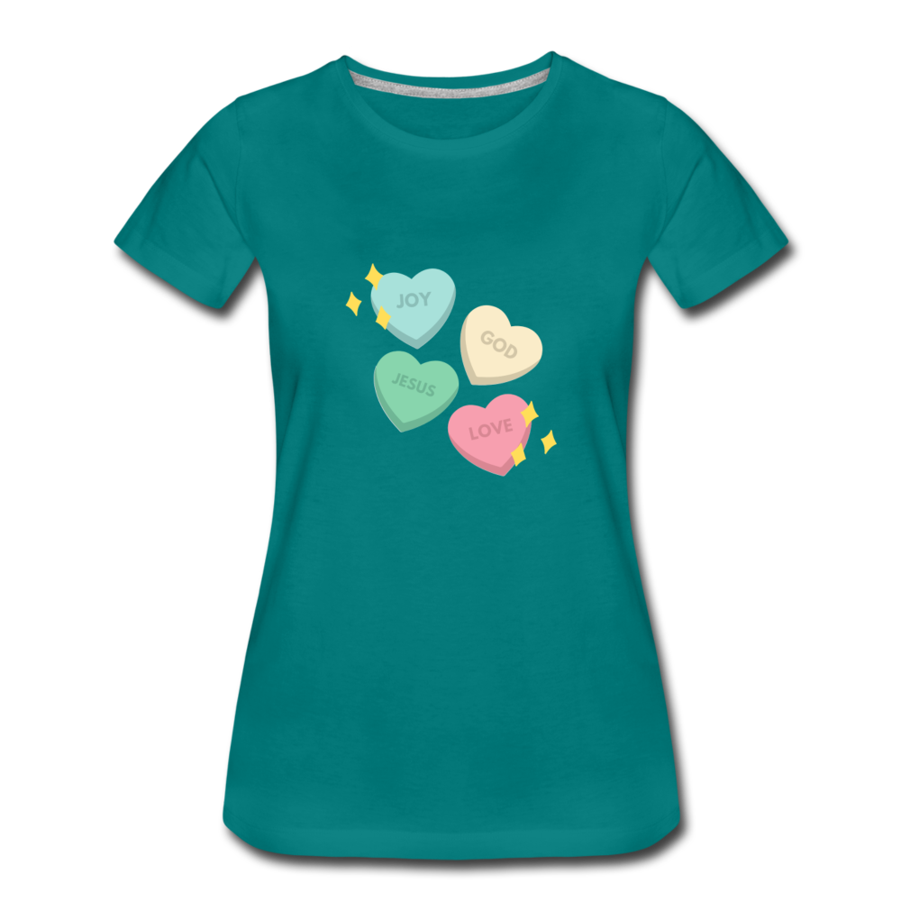 Heart of God Women’s Premium T-Shirt - teal