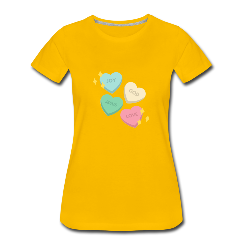 Heart of God Women’s Premium T-Shirt - sun yellow