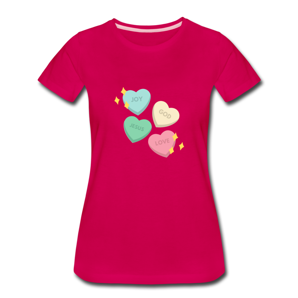 Heart of God Women’s Premium T-Shirt - dark pink