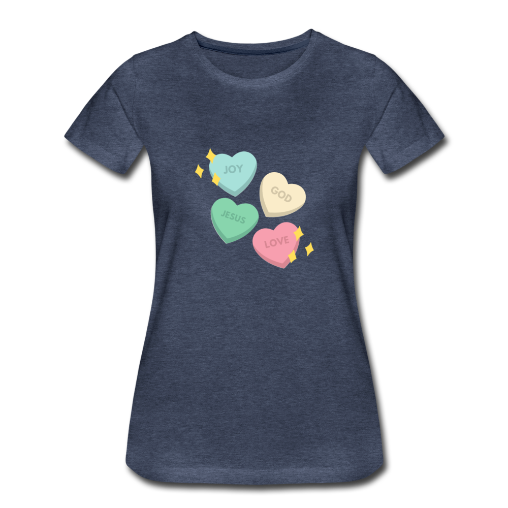 Heart of God Women’s Premium T-Shirt - heather blue