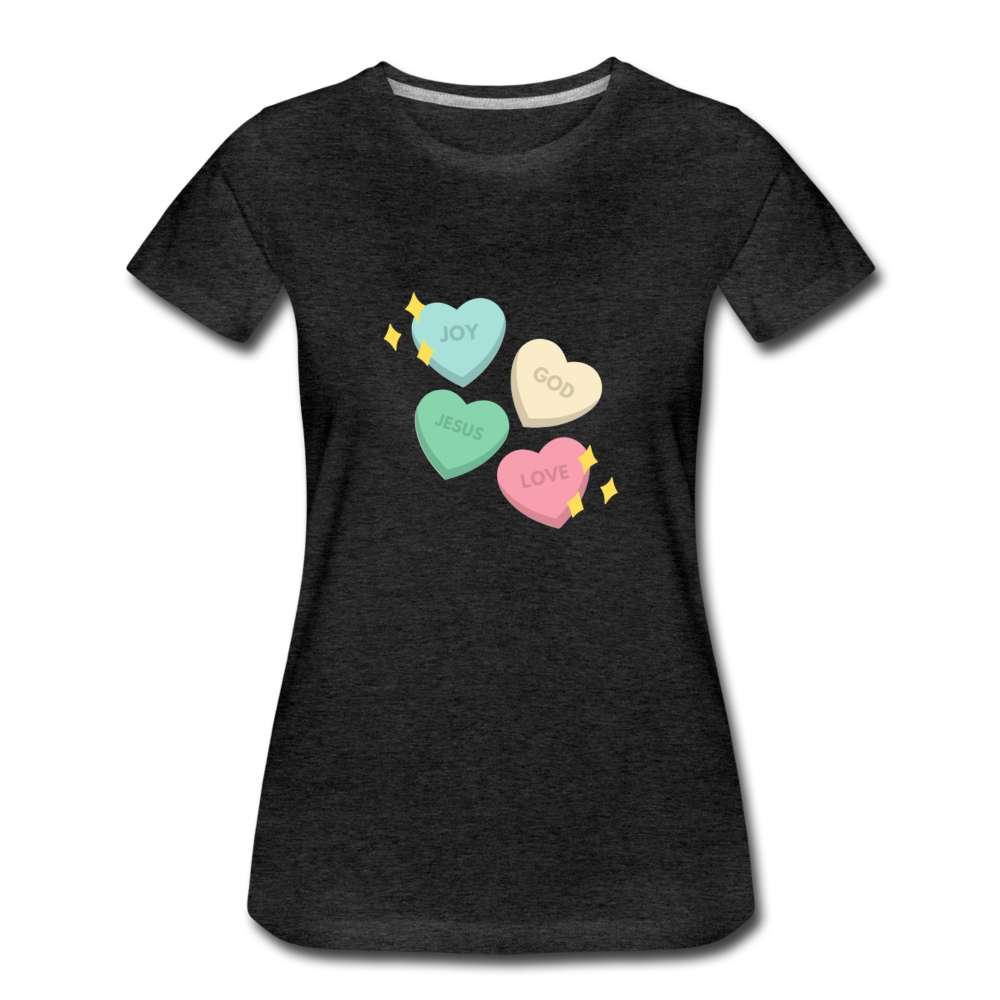 Heart of God Women’s Premium T-Shirt - charcoal gray